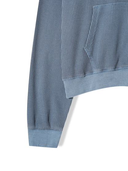Waffle Hooded Zip-up