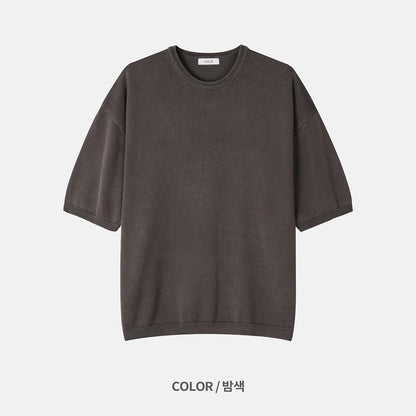 Pigment-Dyed Cotton Knit Tee