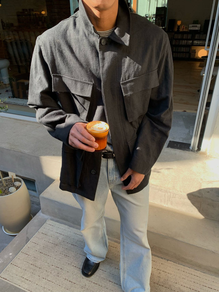 D'Air Linen Military Jacket