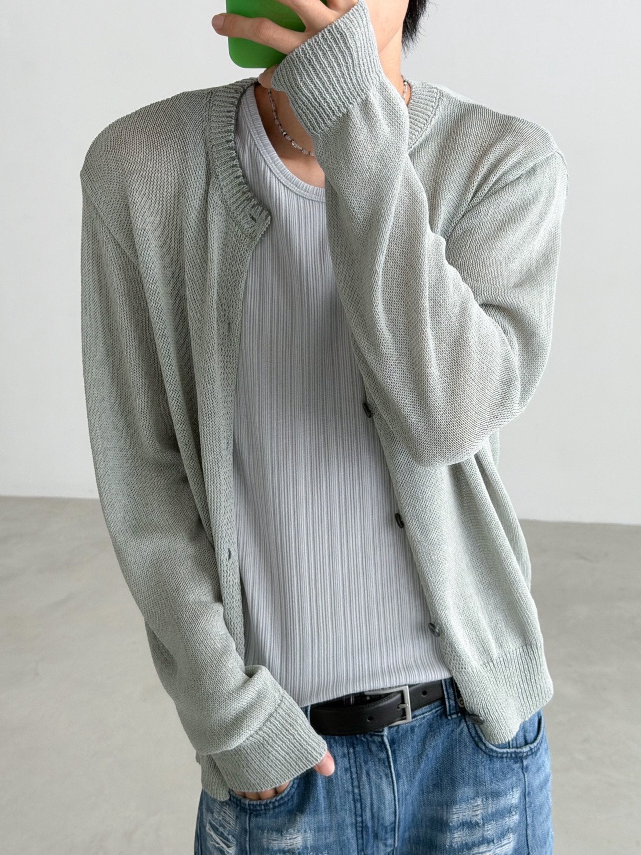 Pigment-Washed Nylon Shirt Jacket