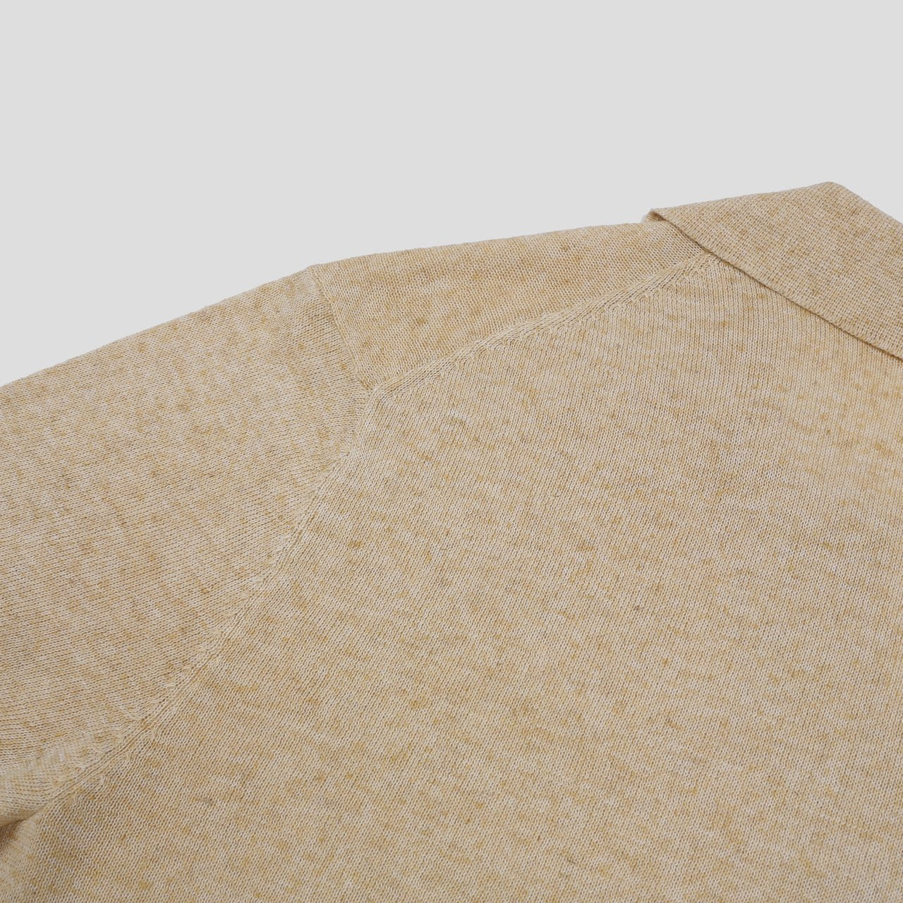 Blend Linen Open Collar Knit