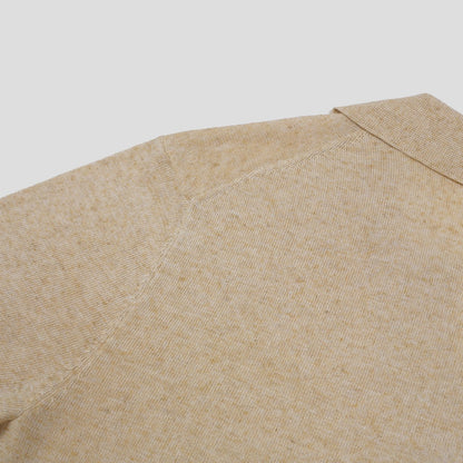 Blend Linen Open Collar Knit