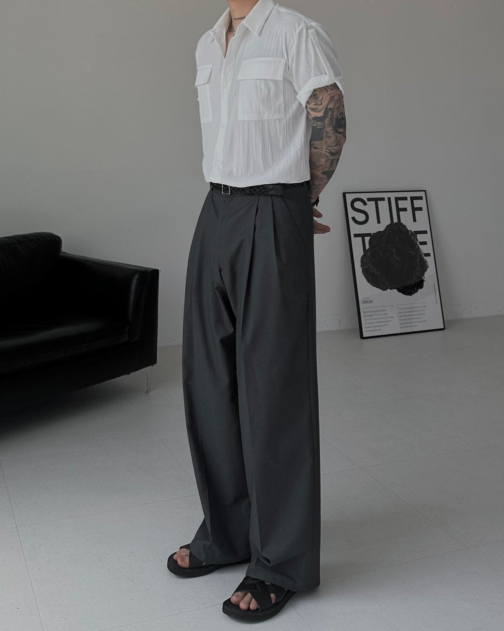 Two-Tuck Balloon Wide Slacks
