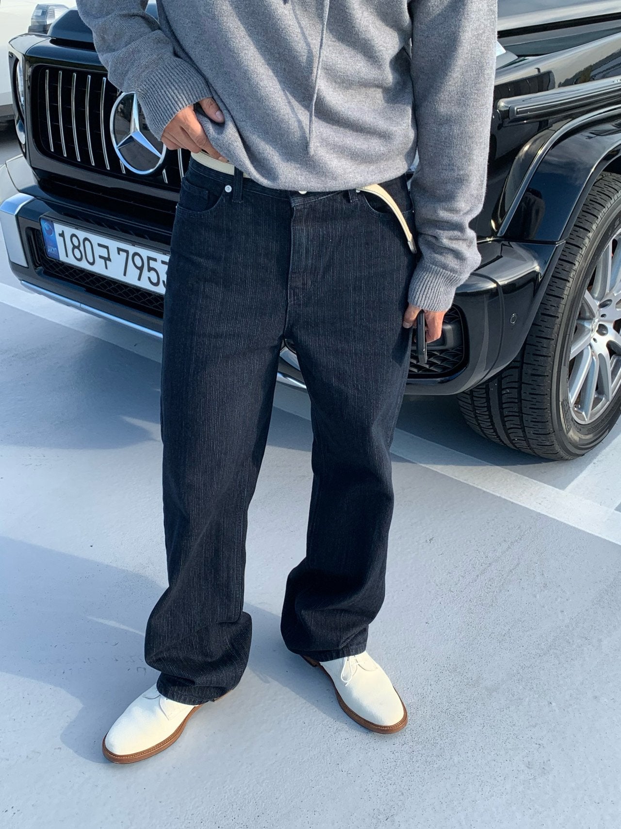 Luggage Ribbed Denim Set-up