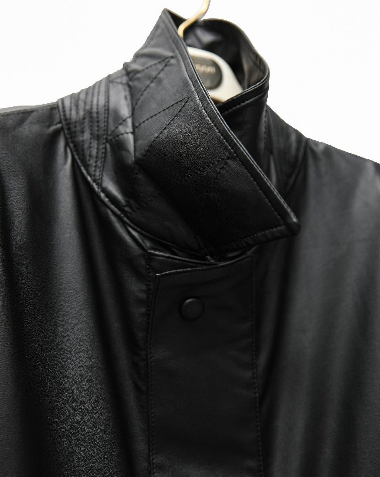 【PAPERMOON 페이퍼 문】SS / Oversized Vegan Leather Snap Button Detail Jumpsuit