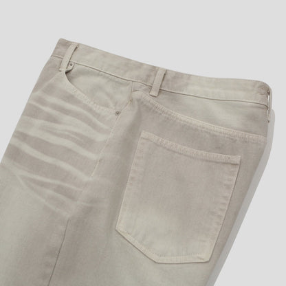Sand Washed Wide Denim Pants