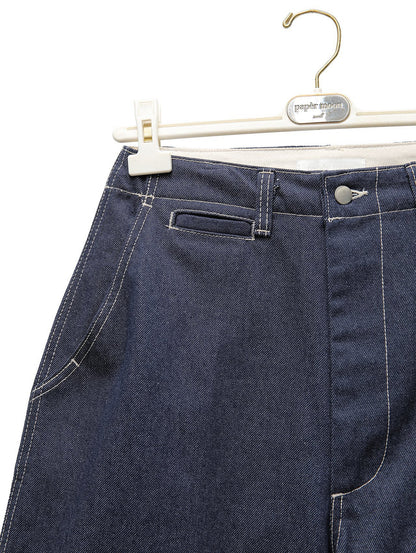 PAPERMOON ペーパームーン ステッチディテールワイドバギーデニムパンツ