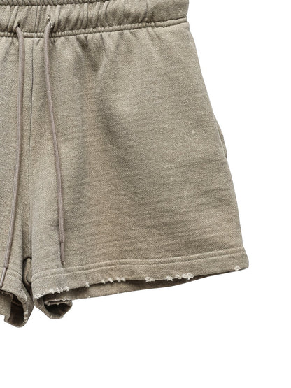 PAPERMOON Pigment Cotton Cutted Detail Sweat Shorts