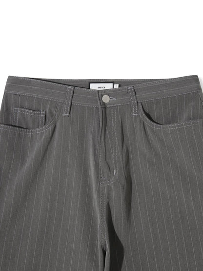 Pinstripe Wide Long Shorts