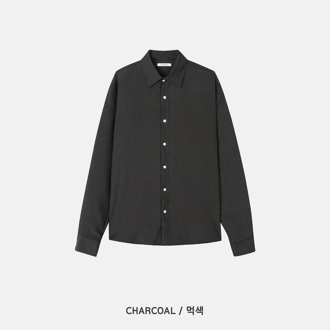 Seersucker Texture Long Sleeve Shirt