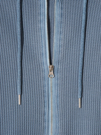 Waffle Hooded Zip-up