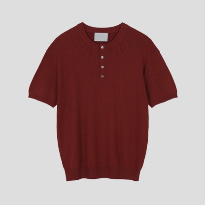 Vertical Henley Knit