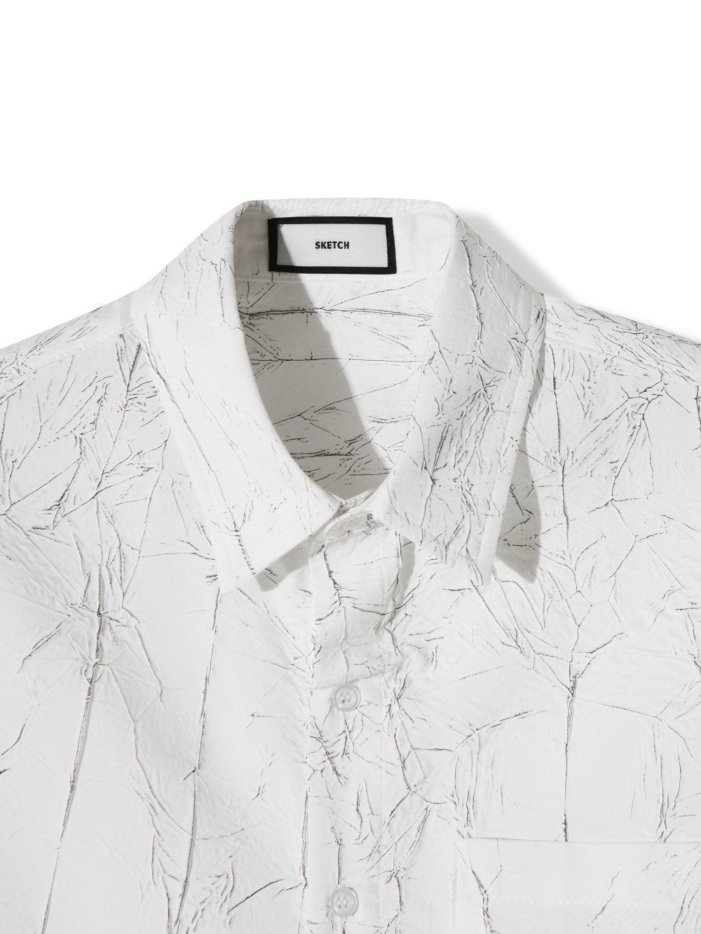 Crack Pattern Open-Collar Shirt