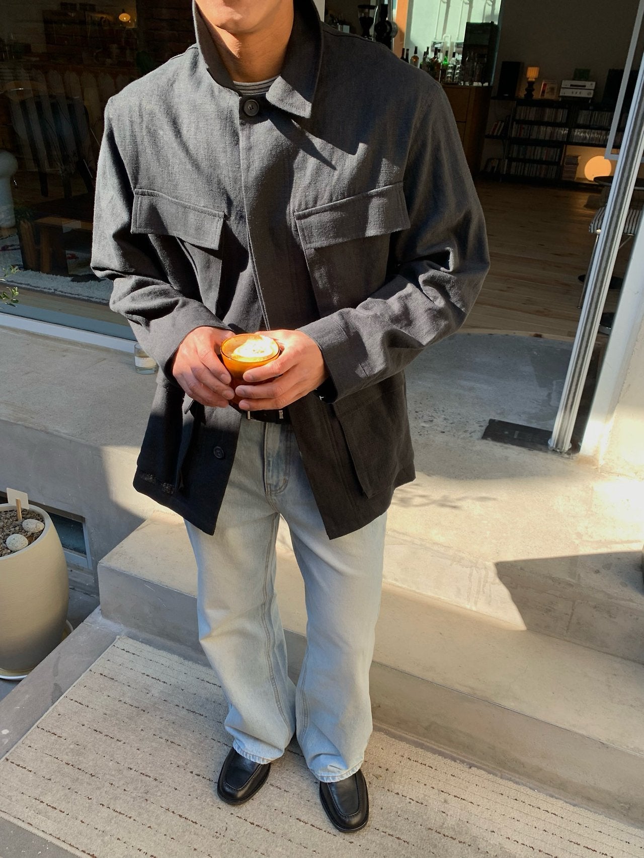 D'Air Linen Military Jacket