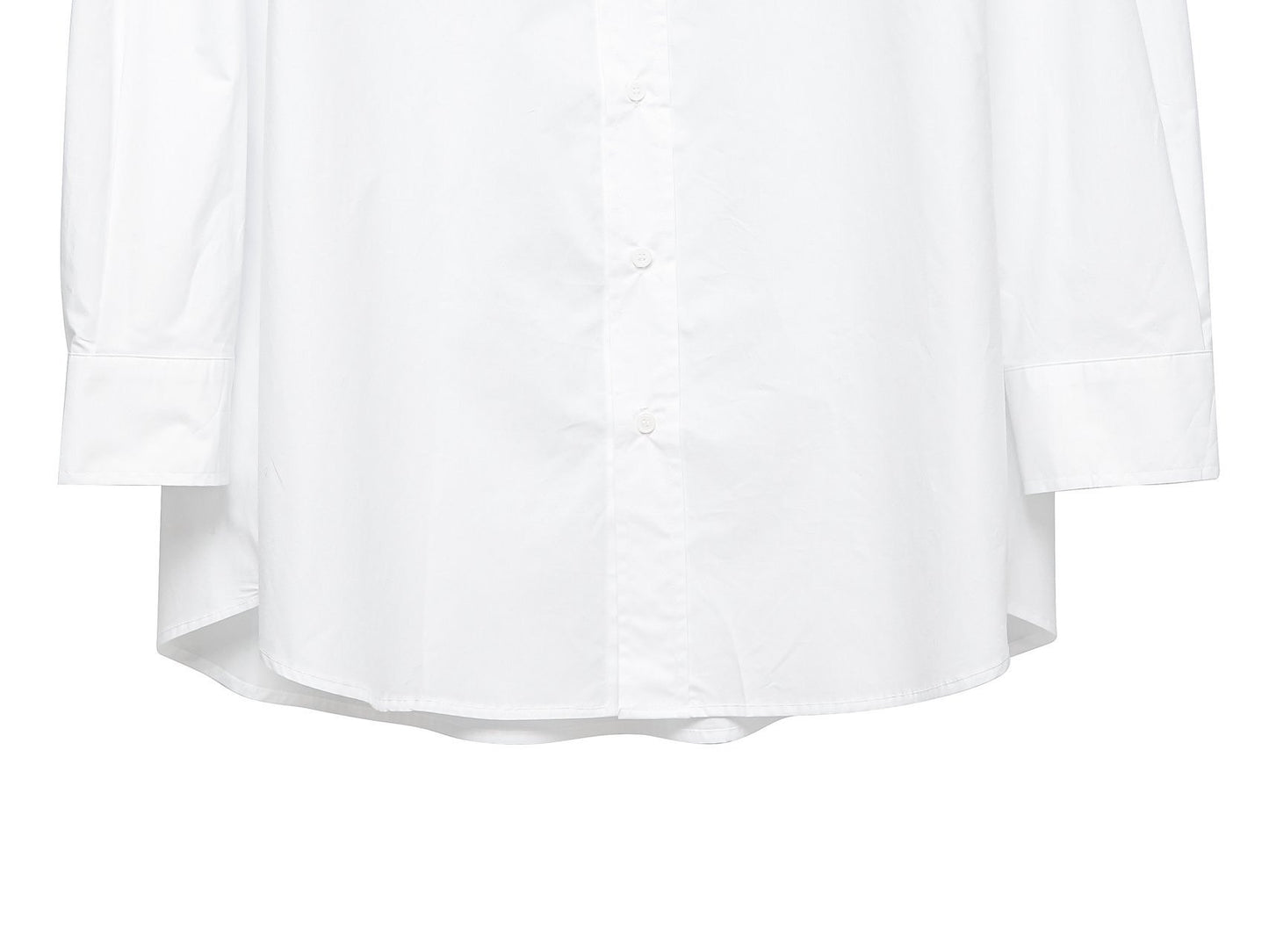 [PAPERMOON] SS / Maxi Oversized Padded Shoulder Cotton Button Down Shirt