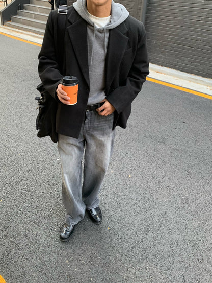 Deep Gray Brushed Denim