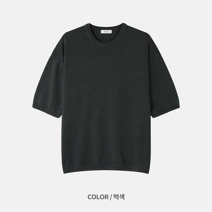 Pigment-Dyed Cotton Knit Tee