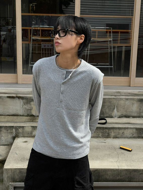 Layered Henry neck T-shirt – WooStore