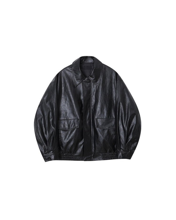 Soft Faux Leather Work Blouson