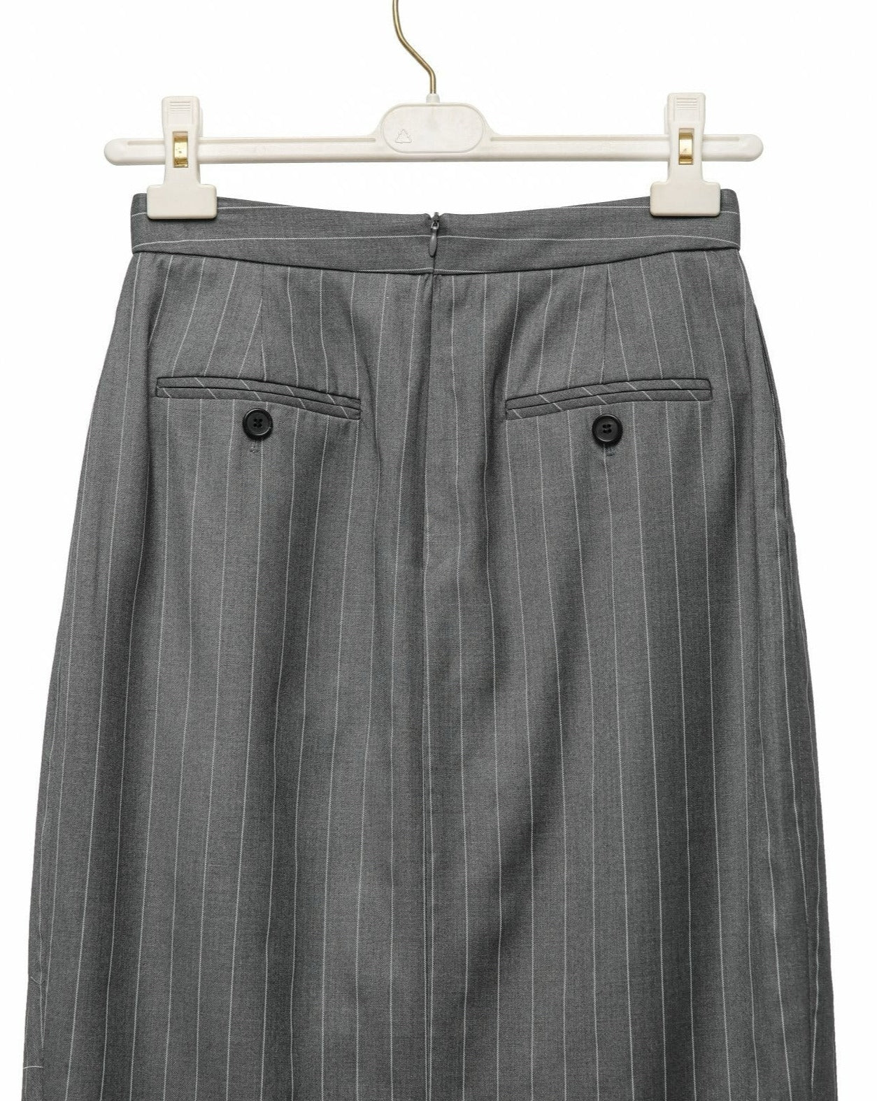 【PAPERMOON 페이퍼 문】SS / Wide Pin Stripe Set Up Suit Pencil Midi Skirt