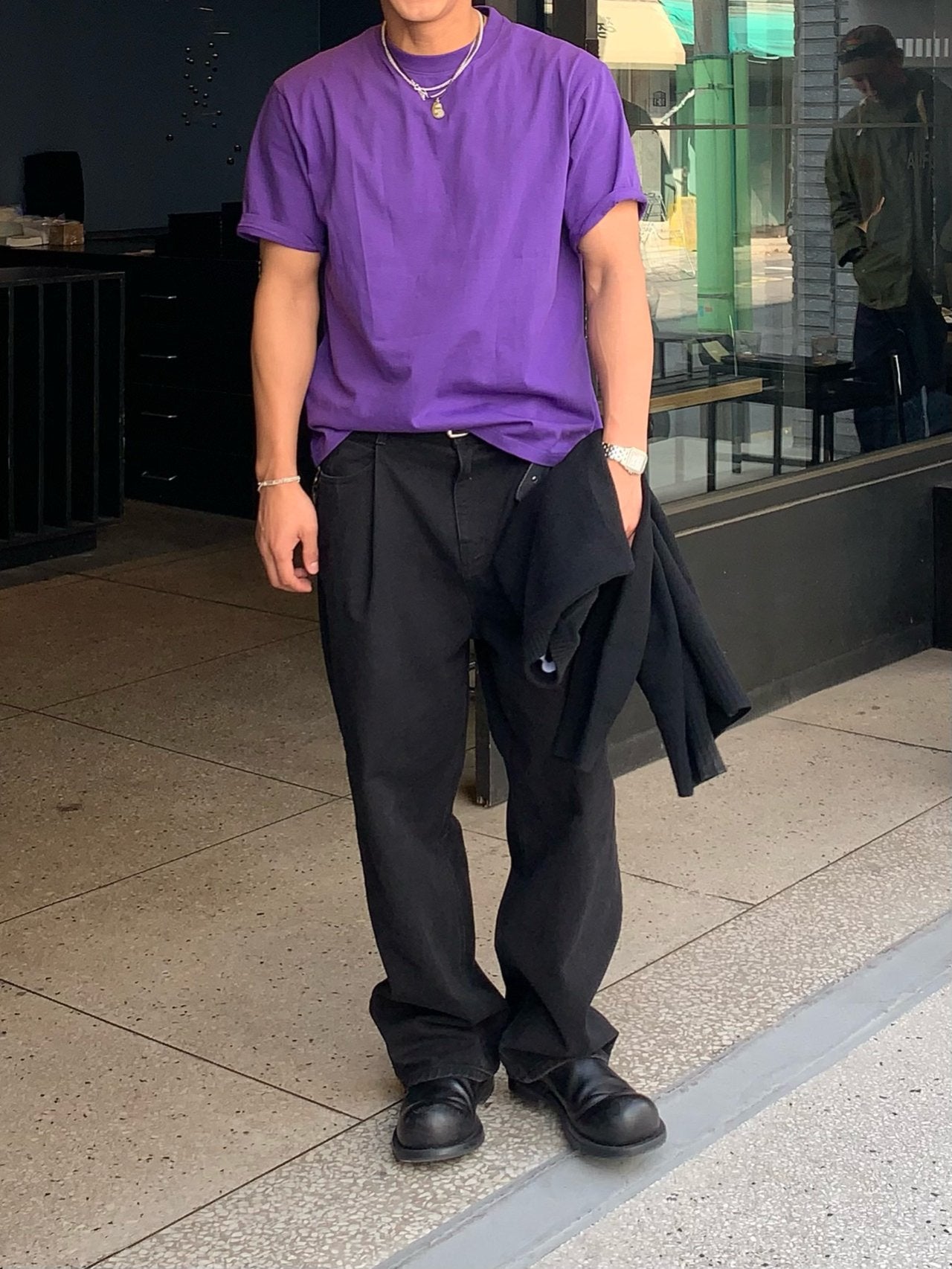 Pigment-Washed Nylon Shirt Jacket