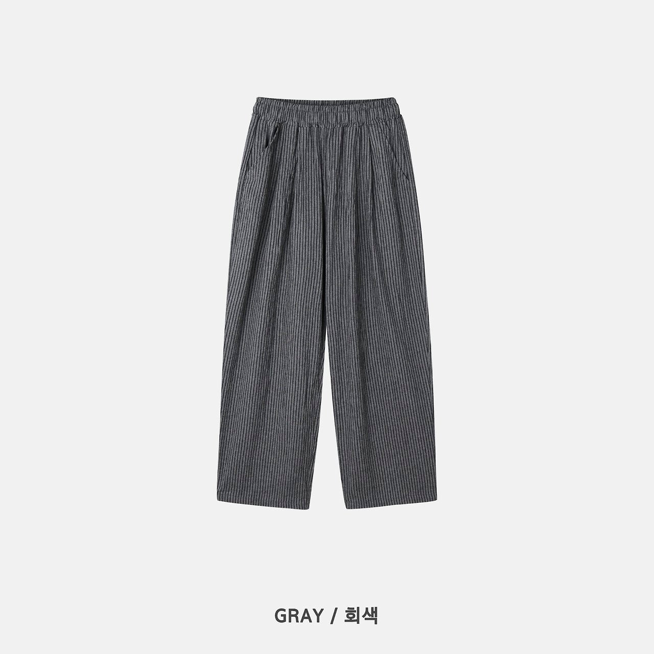 Bulky Fit Stripe Linen Pants