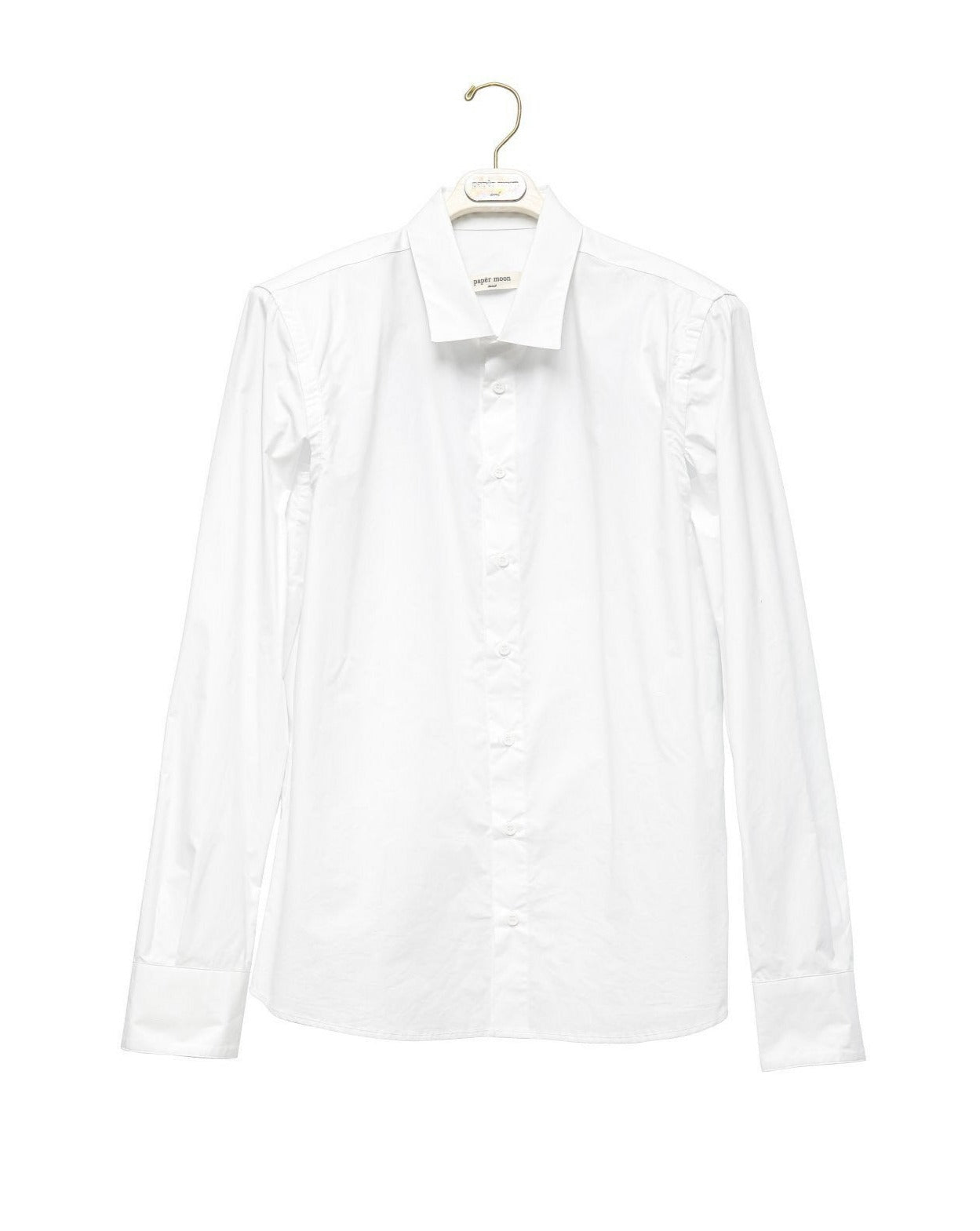 【PAPERMOON 페이퍼 문】SS / Classic Padded Shoulder Cut Out Detail Button Down Shirt