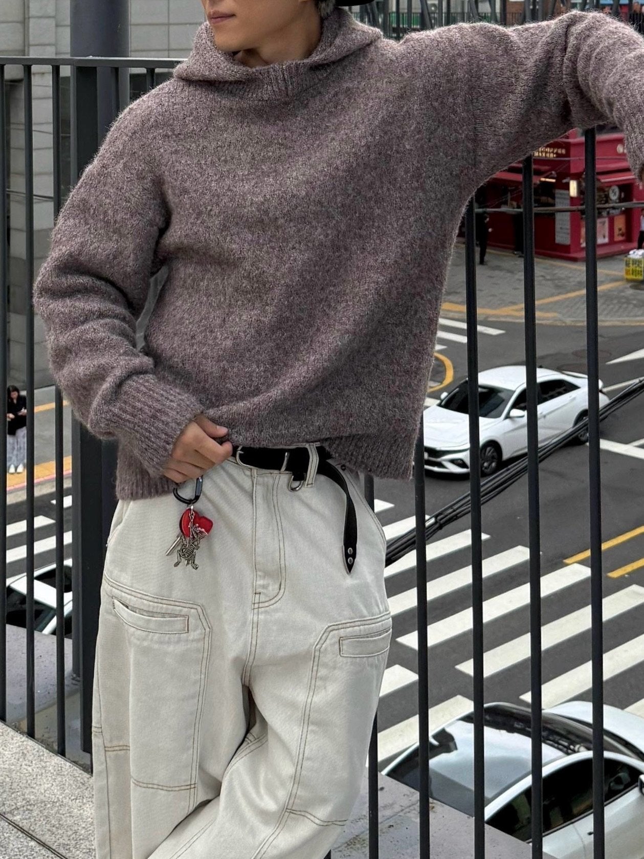 Kink Mohair Hood Knit