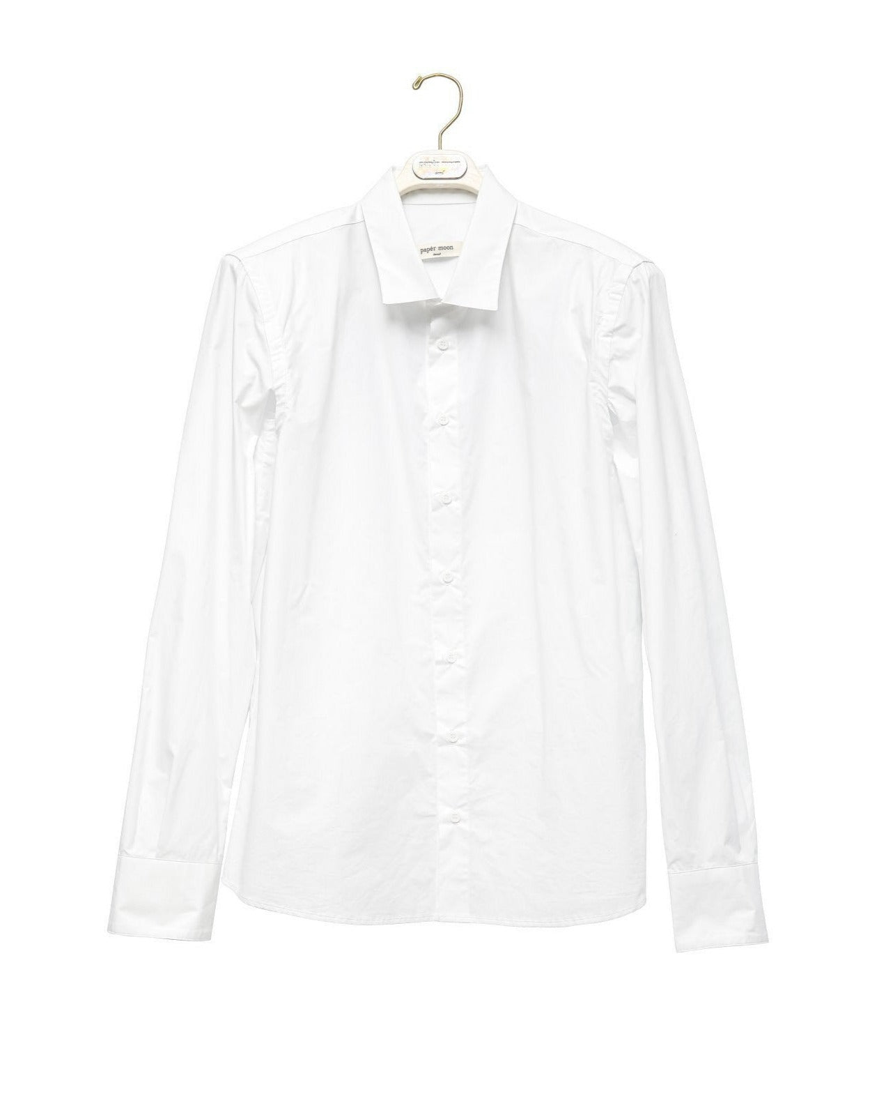 [PAPERMOON] SS / Classic Padded Shoulder Cut Out Detail Button Down Shirt