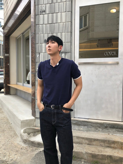 Trim Henley Knit