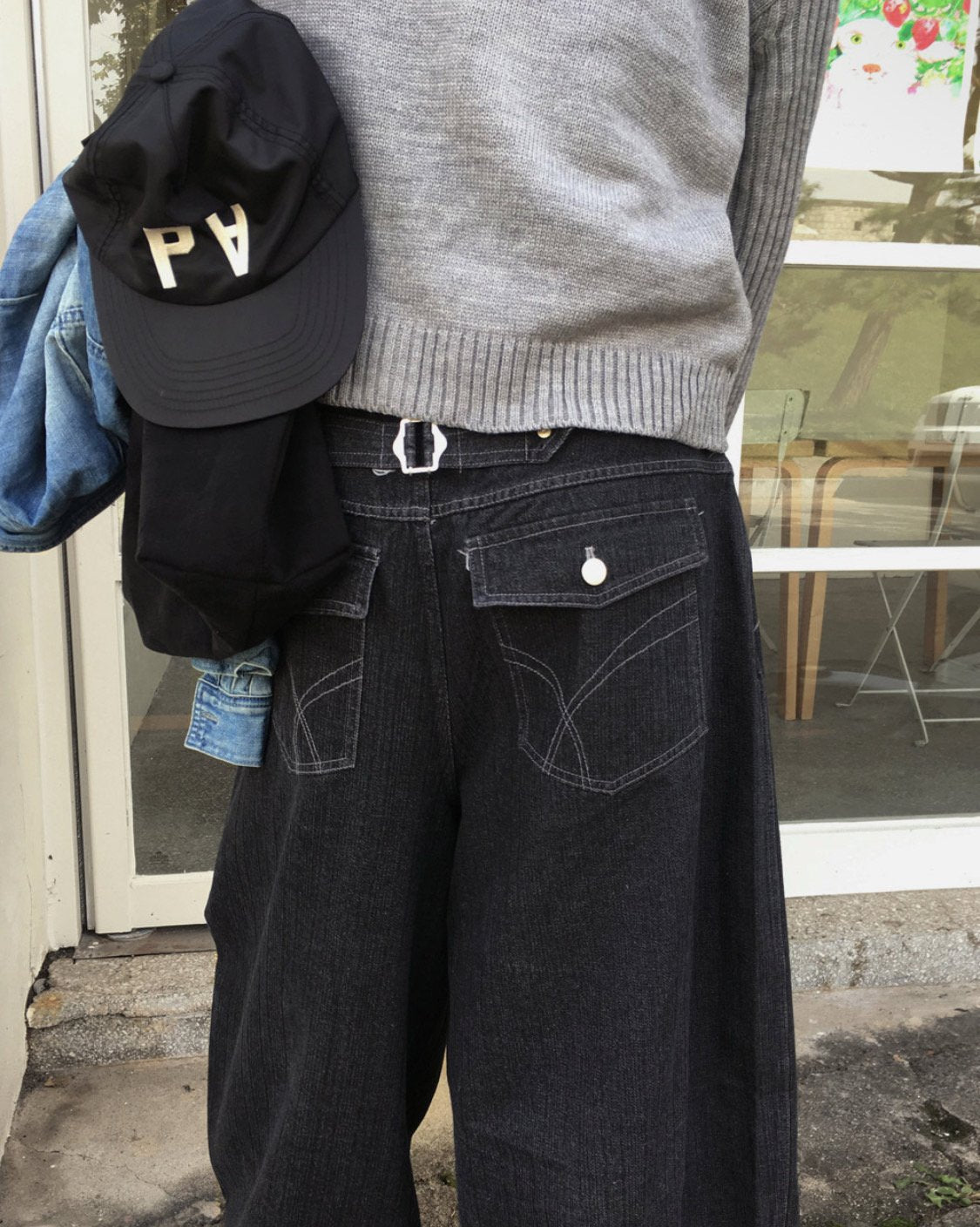 Broad-Stripe Denim Pants