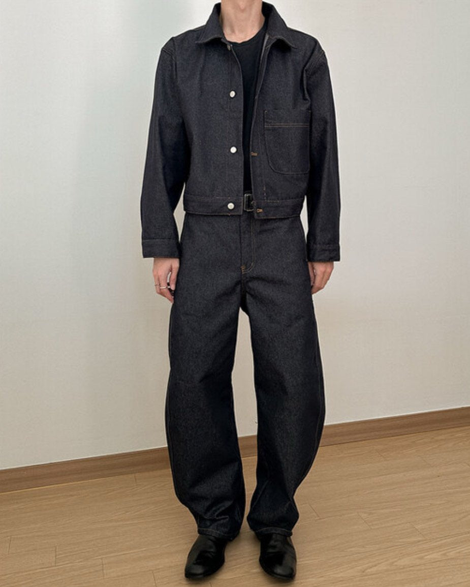 Non-Fading Cropped Denim Set