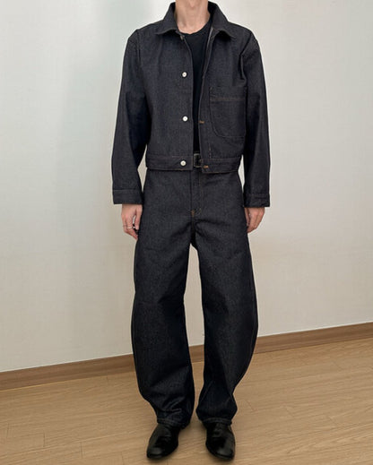 Non-Fading Cropped Denim Set