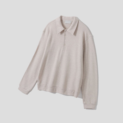 Angora Button Collar Henley Knit Tee