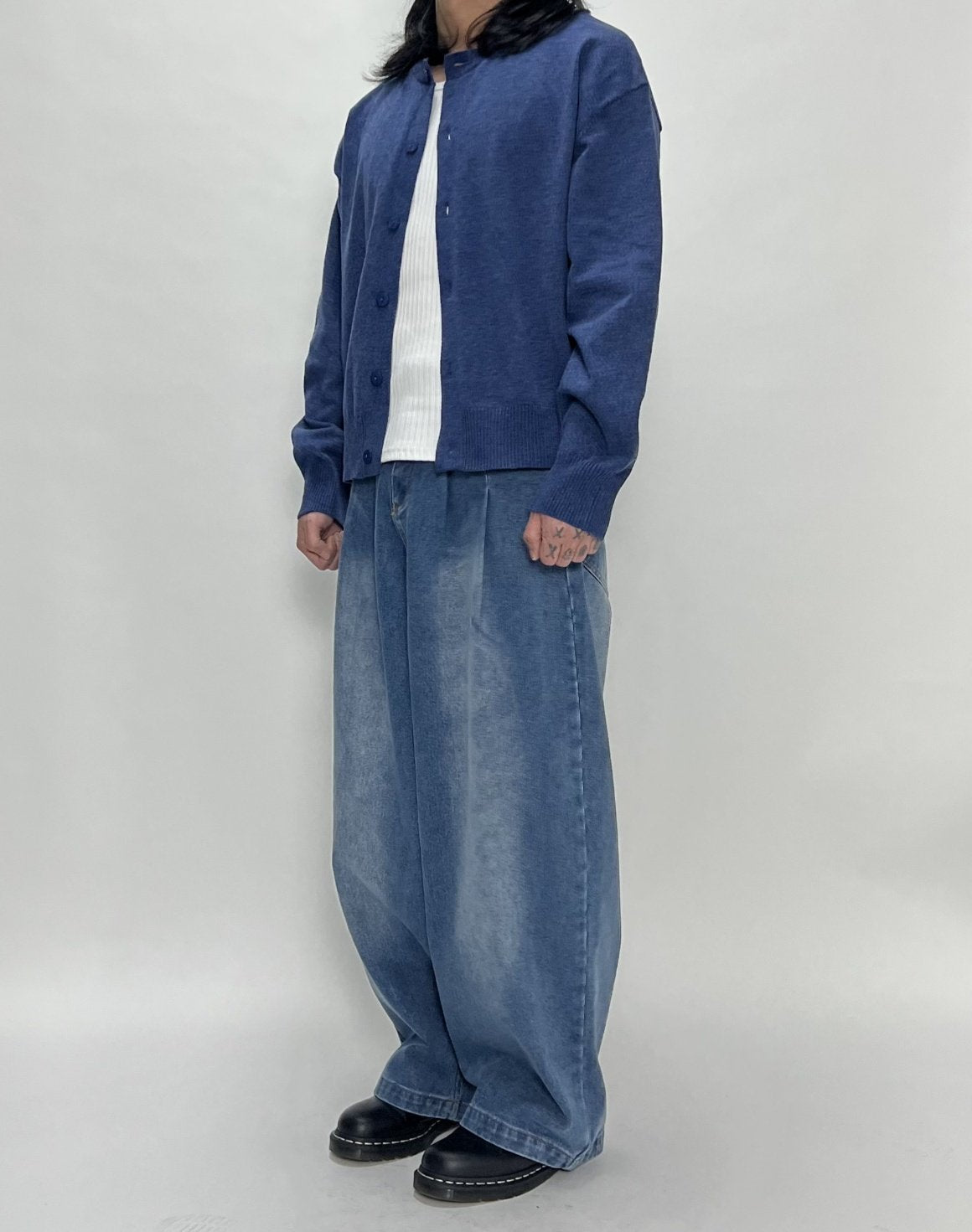 Rise Two-Tuck Wide Jeans