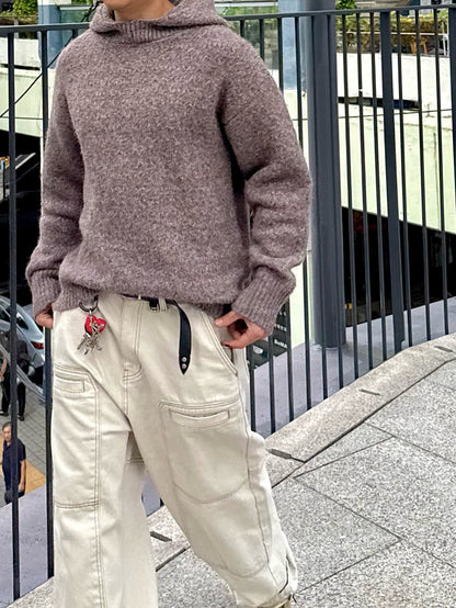 Kink Mohair Hooded Knit