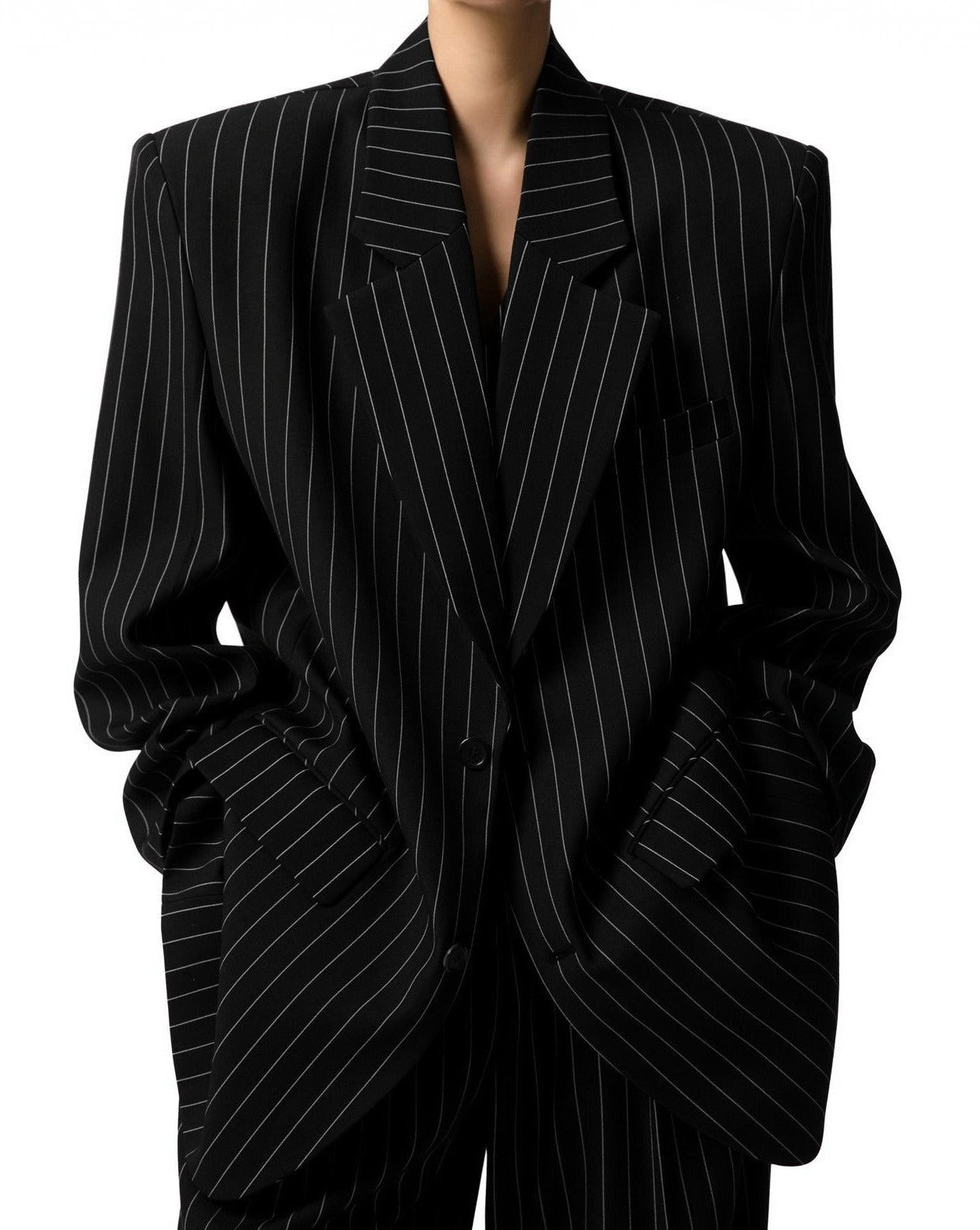 【PAPERMOON 페이퍼 문】SS / Wide Pin Stripe Set Up Suit Single Blazer