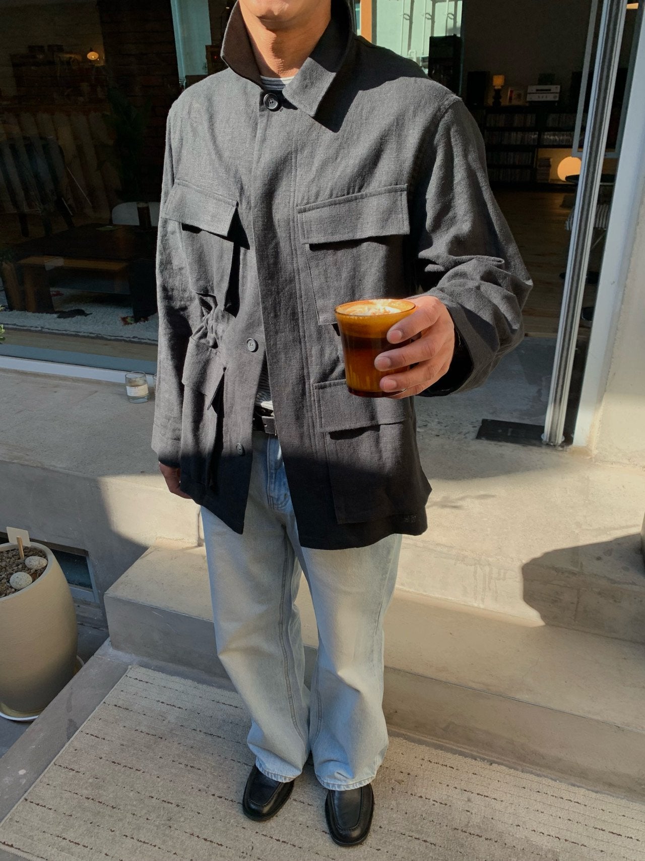 D'Air Linen Military Jacket