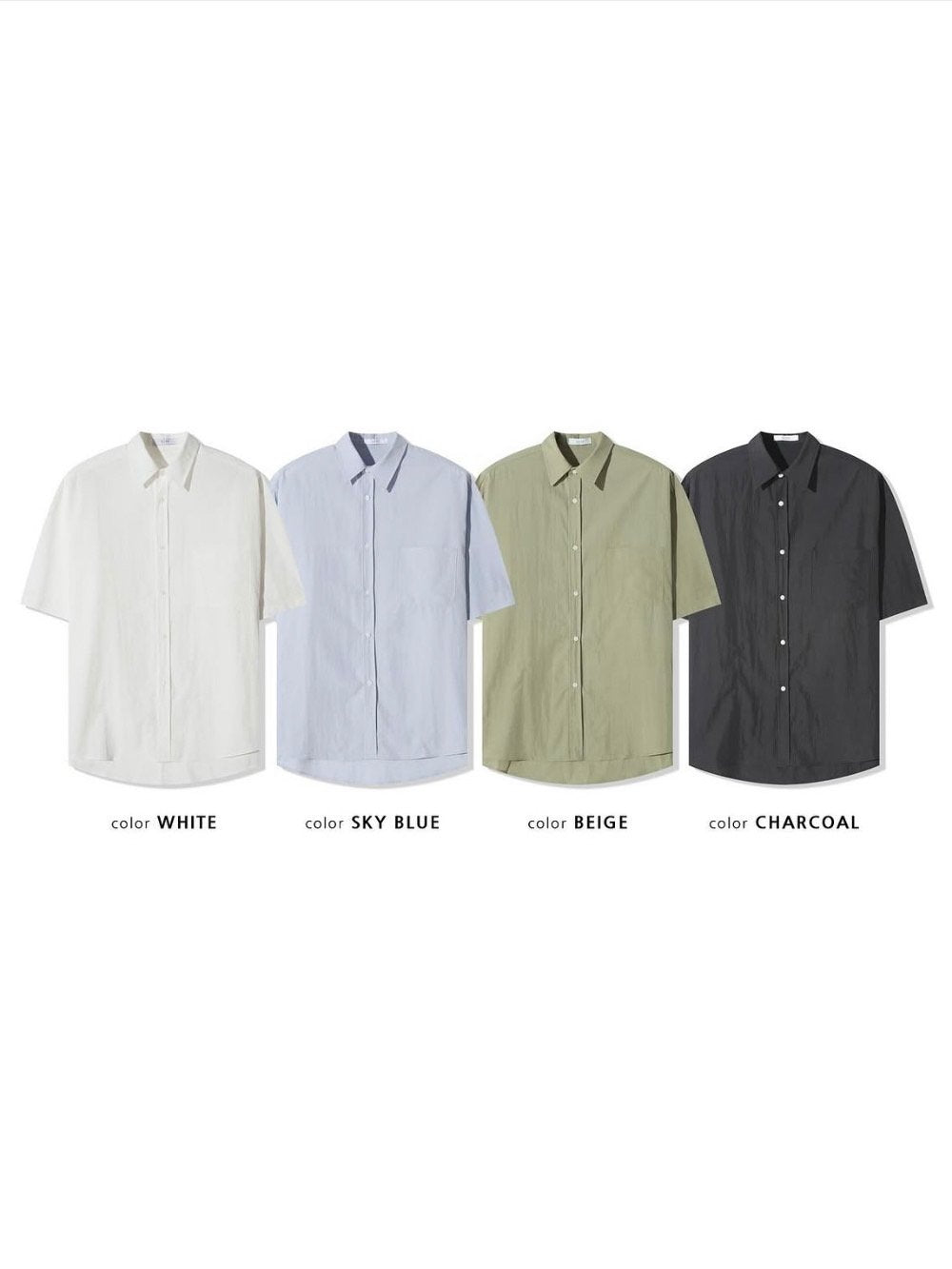 Pigment-Washed Nylon Shirt Jacket