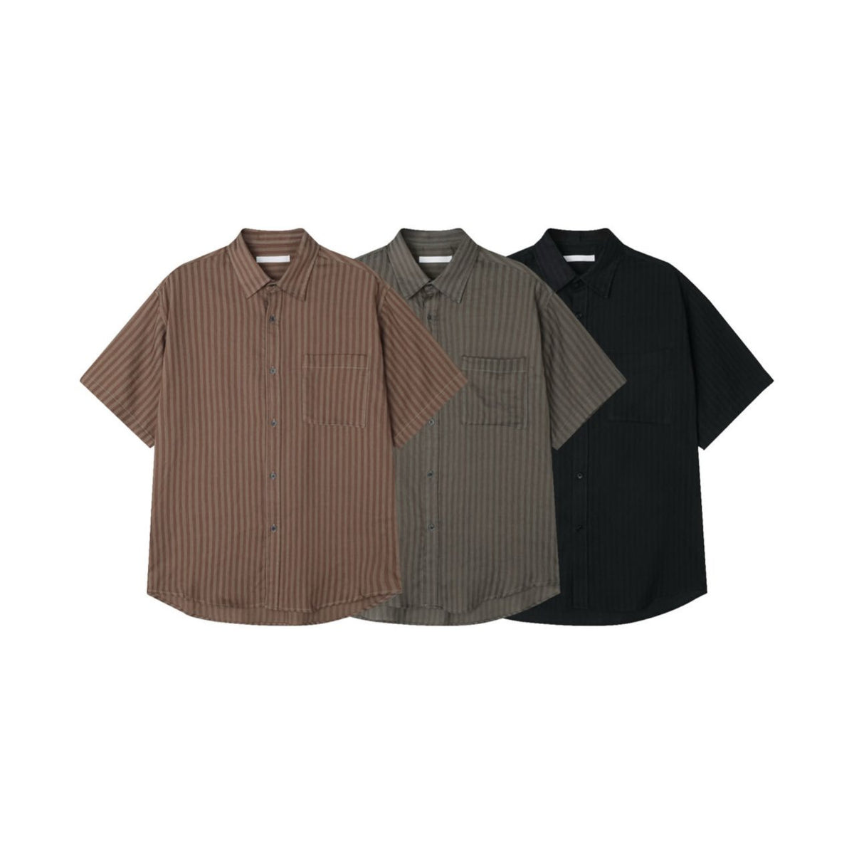 Striped Open-Collar Shirt