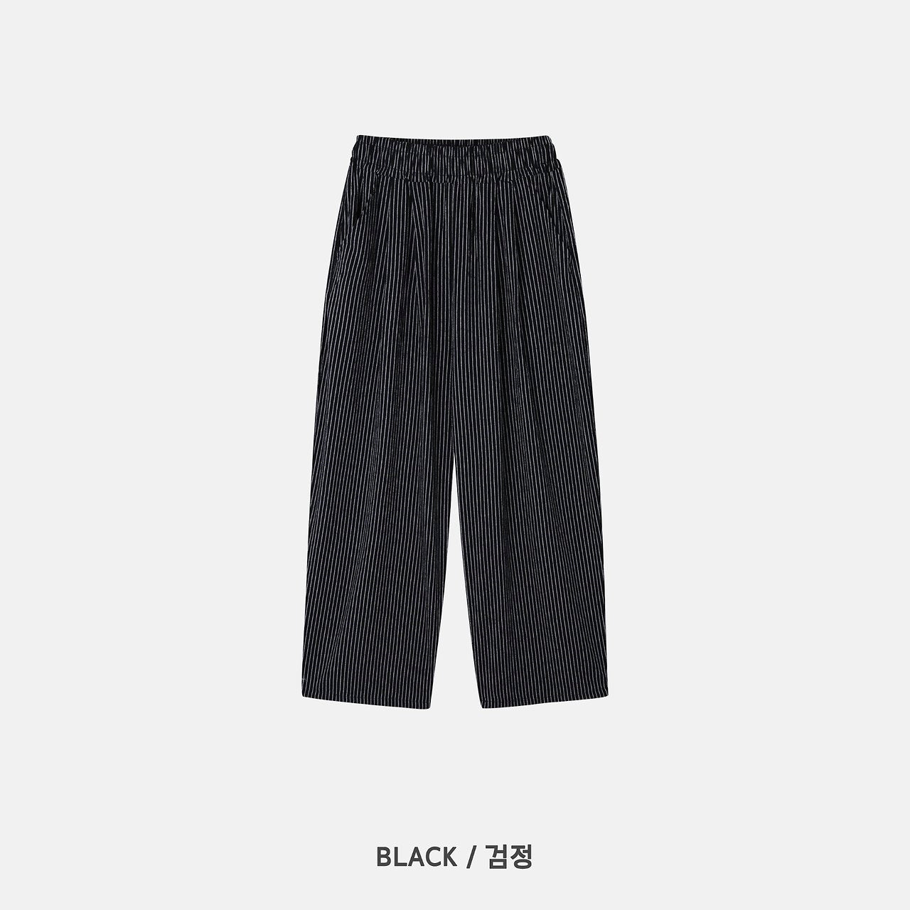 Bulky Fit Stripe Linen Pants