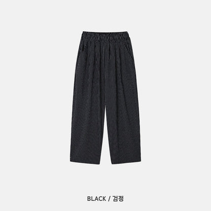 Bulky Fit Stripe Linen Pants