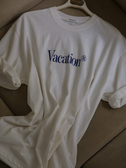 PAPERMOON ペーパームーン バケーションプリントピグメントTシャツ