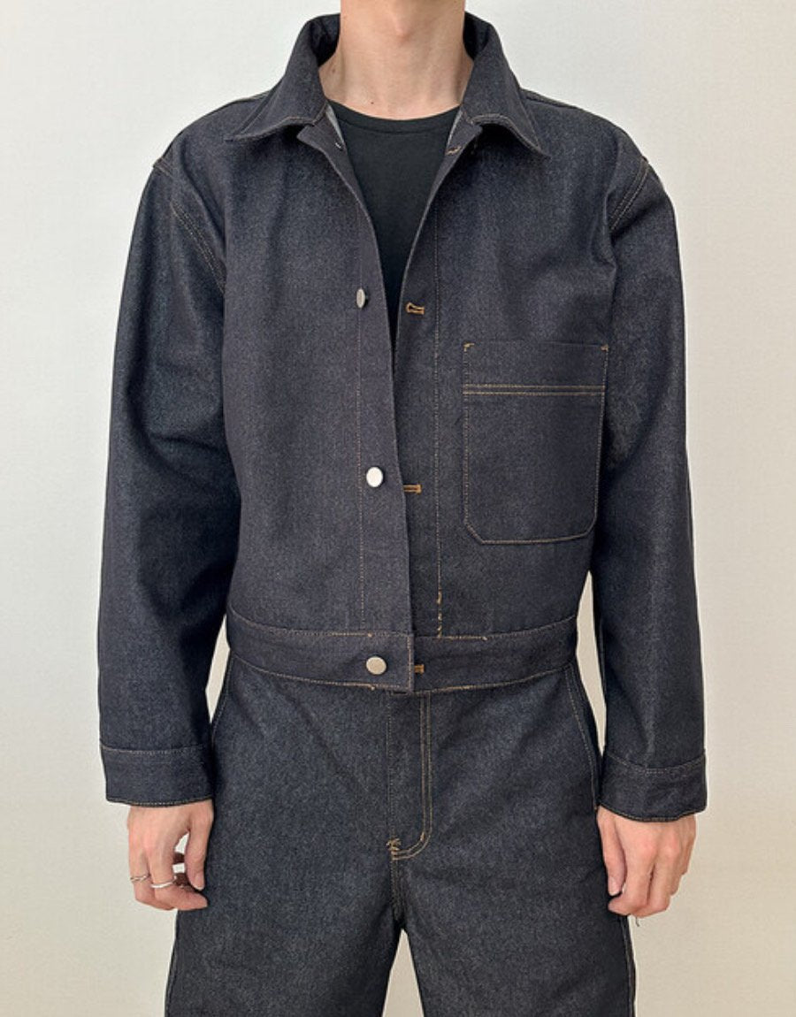 Non-Fading Cropped Denim Set