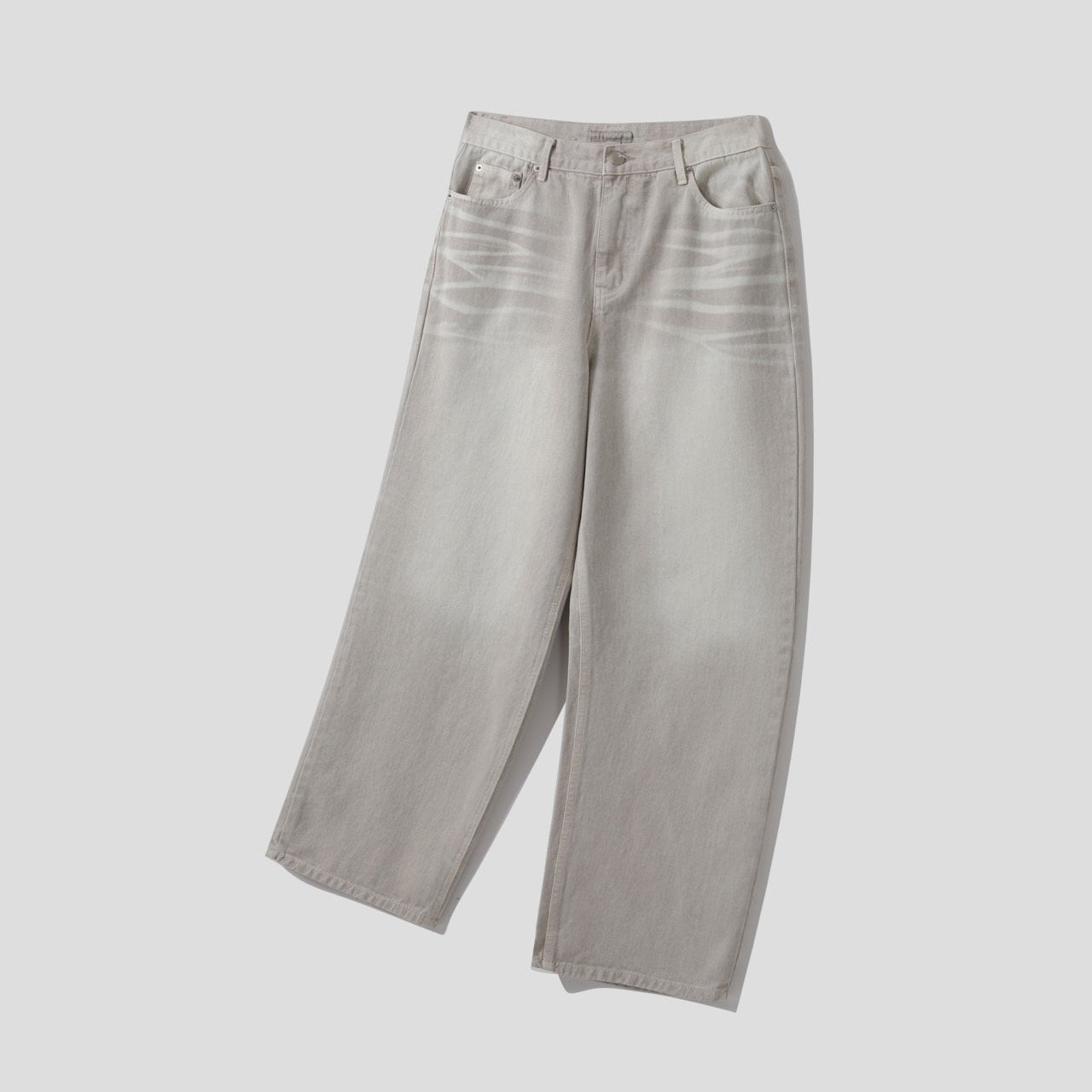 Sand Washed Wide Denim Pants
