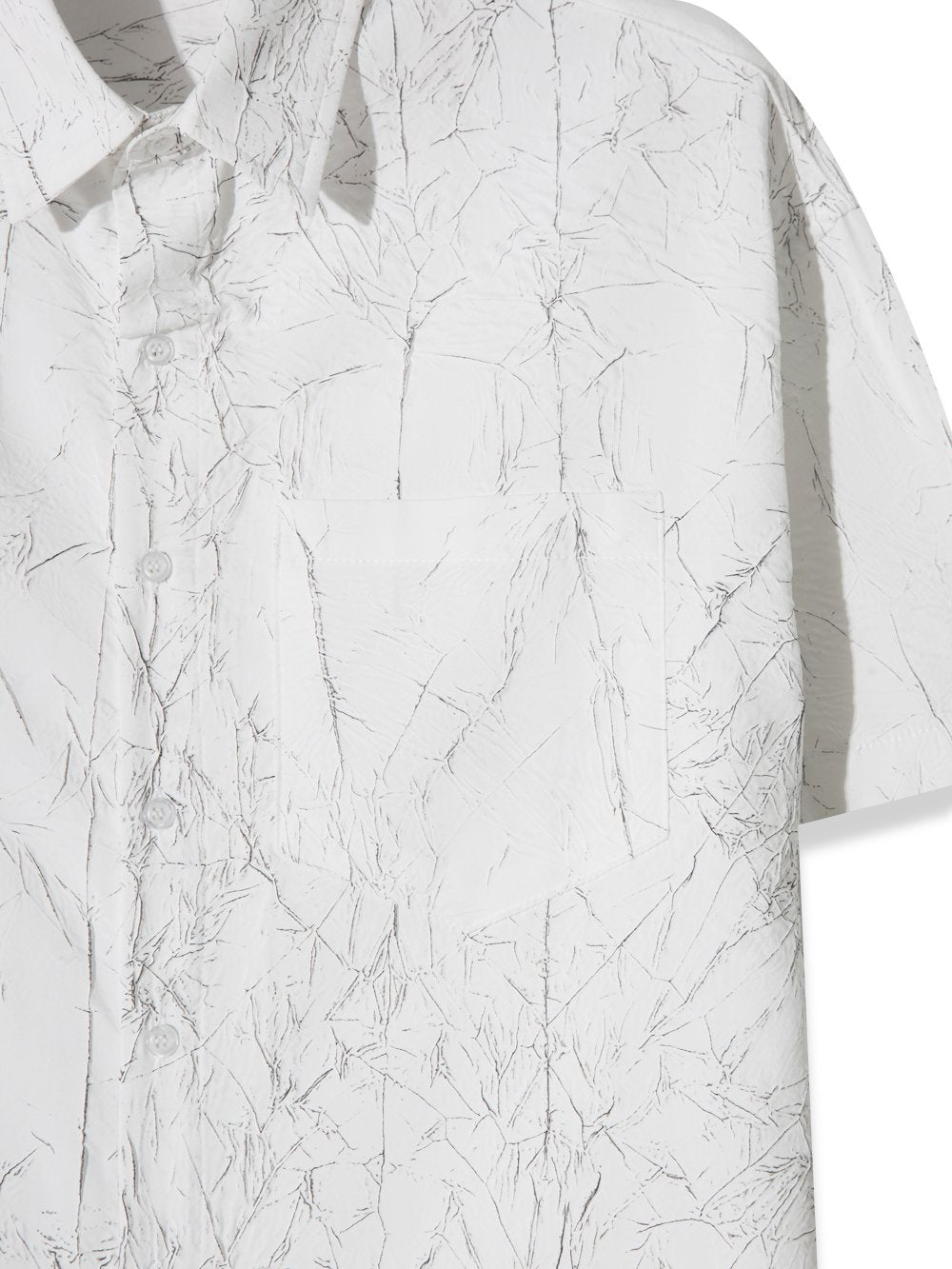 Crack Pattern Open-Collar Shirt