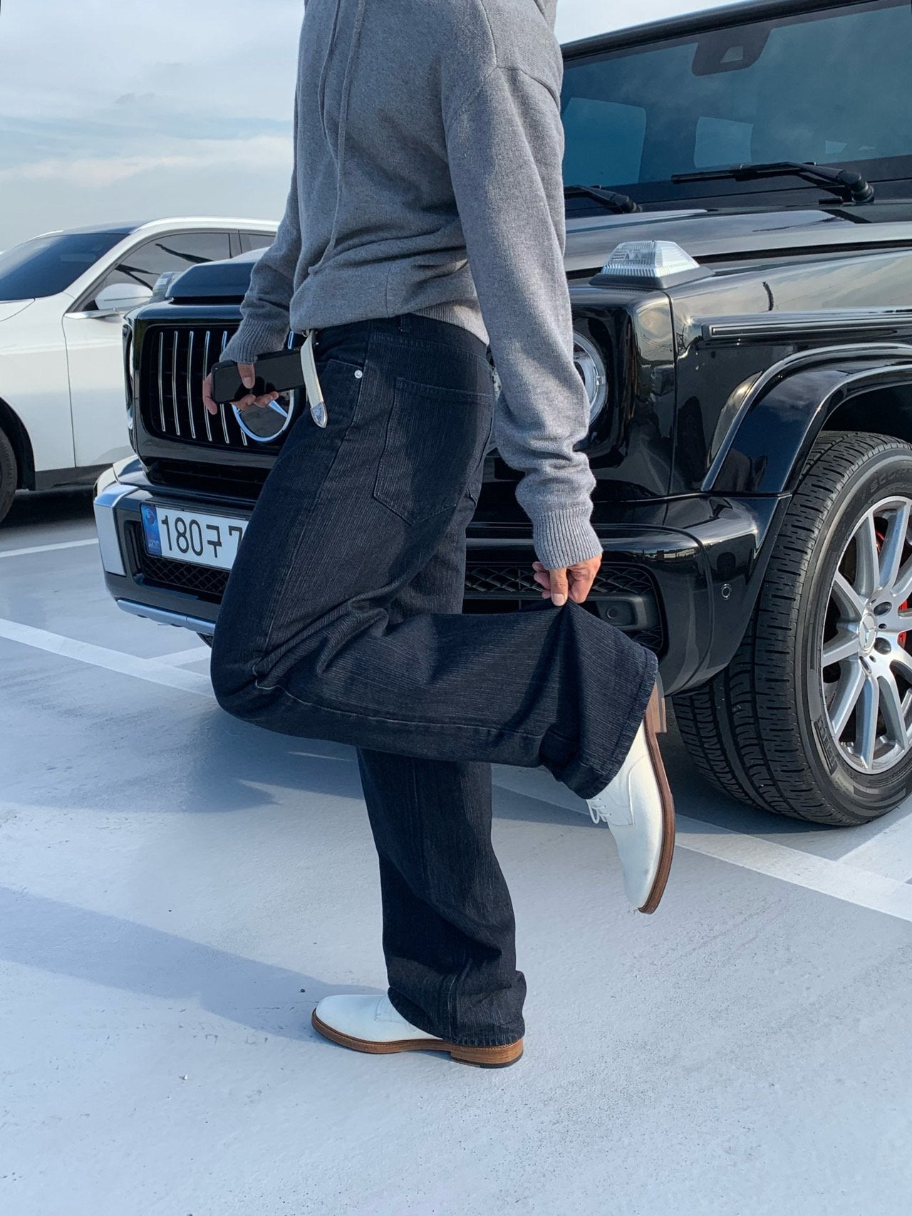 Luggage Ribbed Denim Set-up