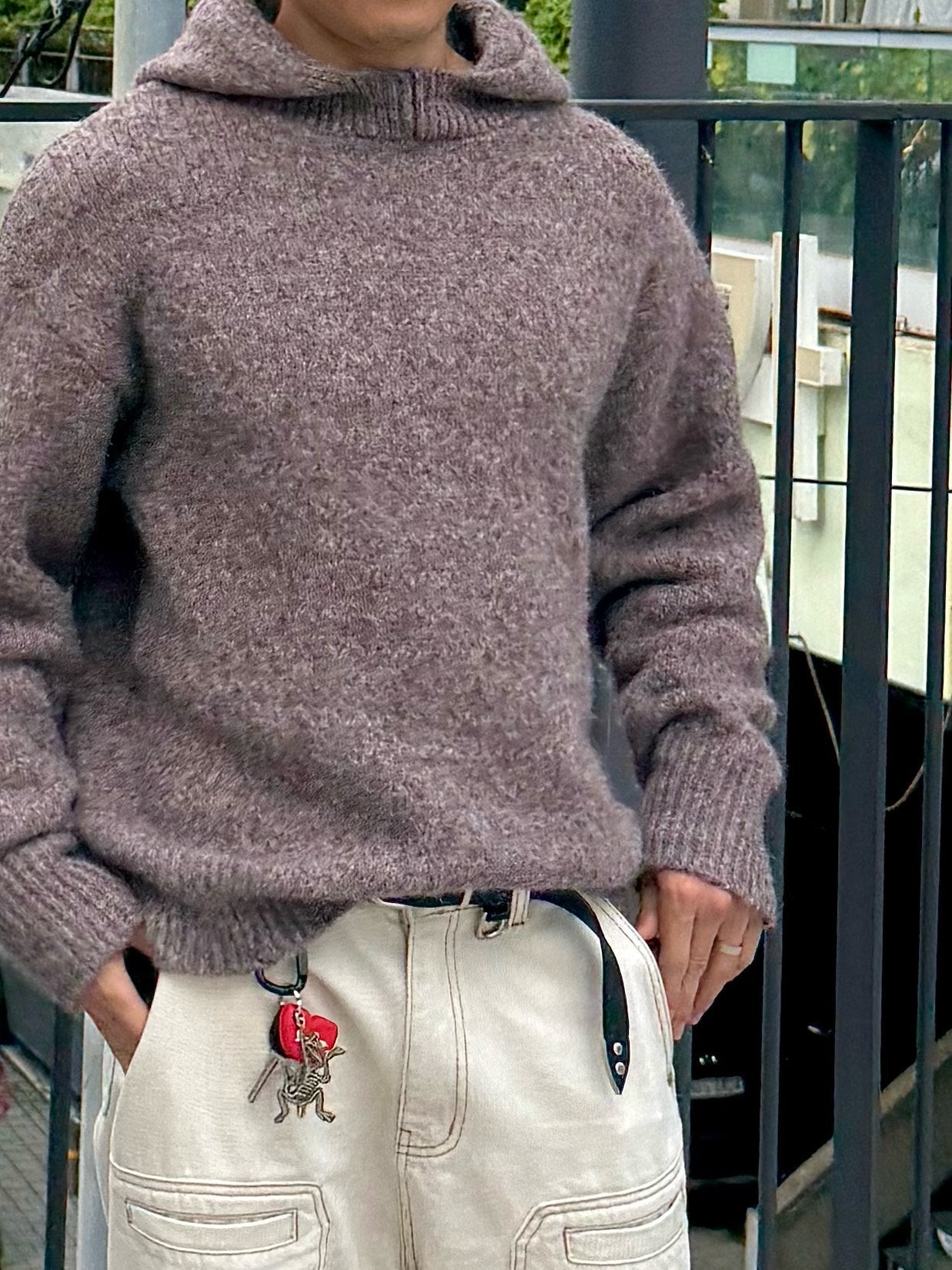 Kink Mohair Hood Knit