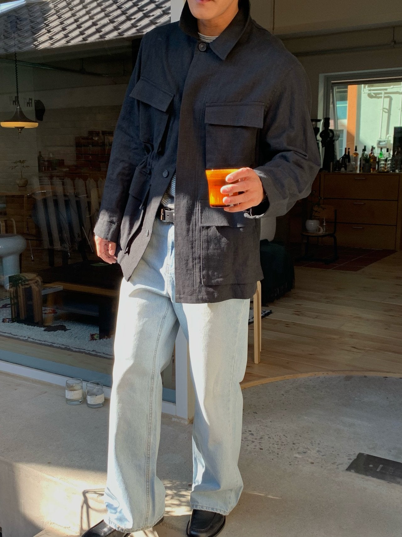 D'Air Linen Military Jacket