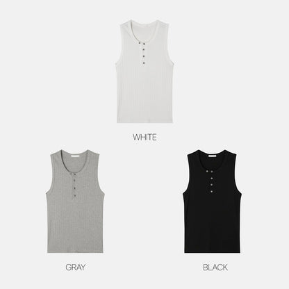 Compact Rib Henley Tank